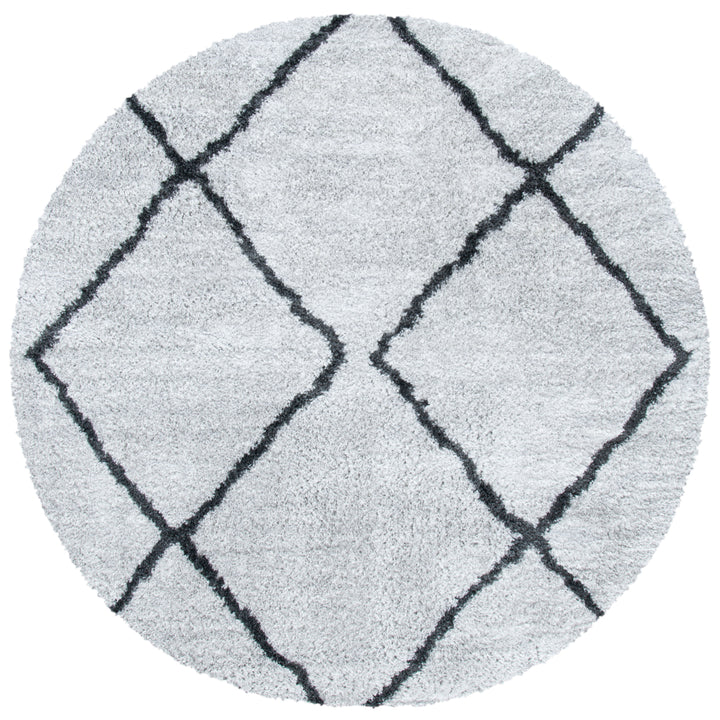 SAFAVIEH August Shag Collection AUG572F Ivory / Grey Rug Image 4