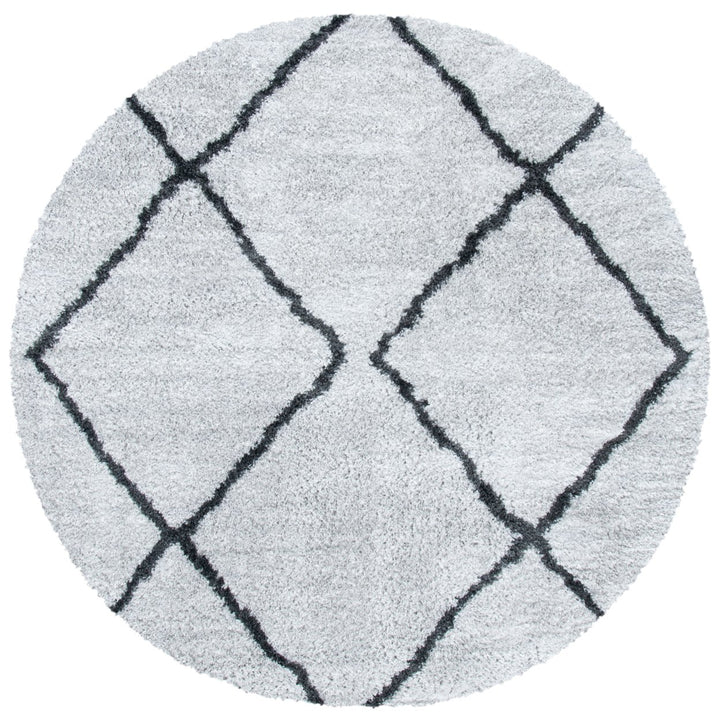 SAFAVIEH August Shag Collection AUG572F Ivory / Grey Rug Image 1