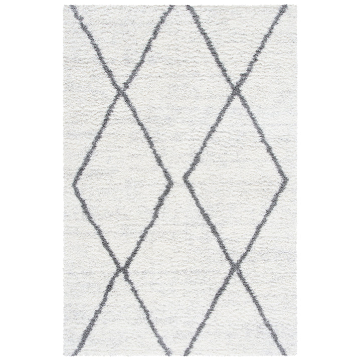 SAFAVIEH August Shag Collection AUG582A Ivory / Grey Rug Image 1