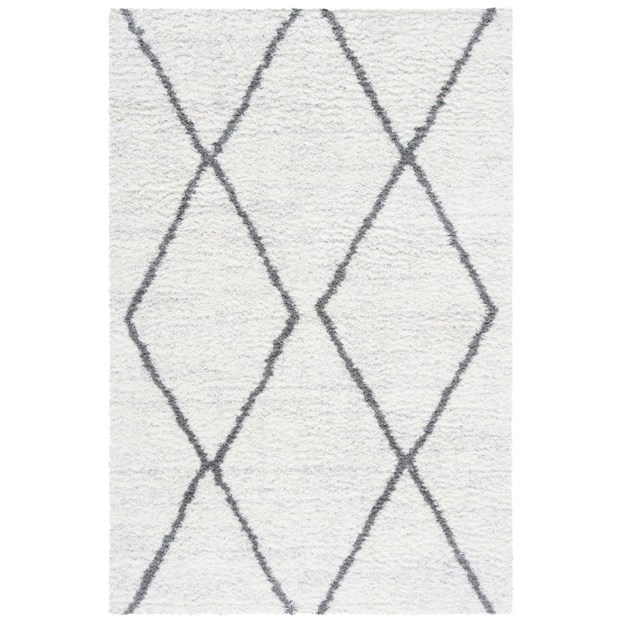 SAFAVIEH August Shag Collection AUG582A Ivory / Grey Rug Image 1