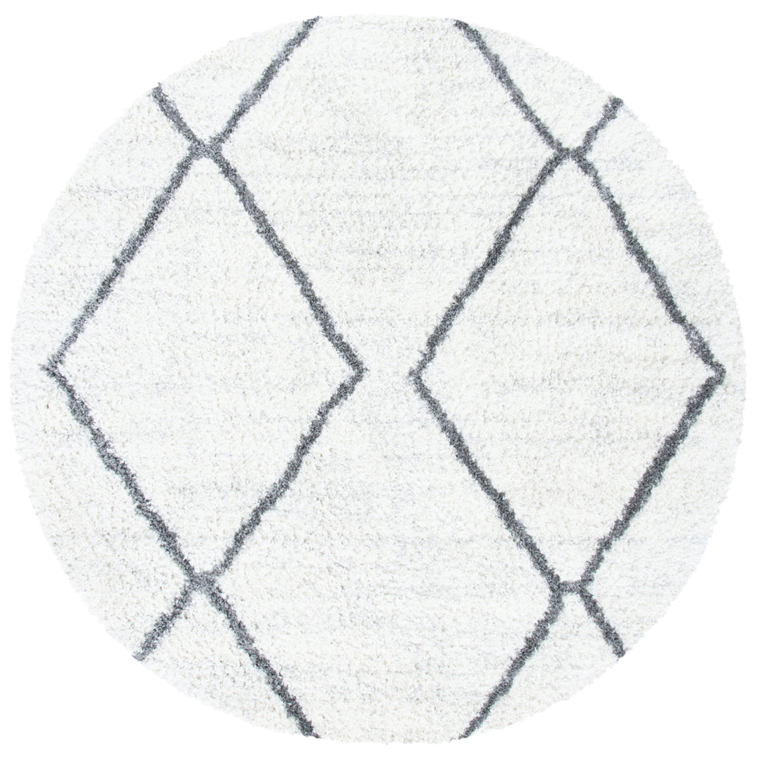 SAFAVIEH August Shag Collection AUG582A Ivory / Grey Rug Image 4