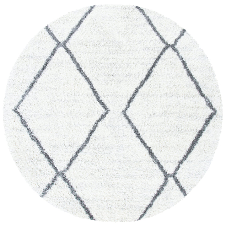 SAFAVIEH August Shag Collection AUG582A Ivory / Grey Rug Image 4