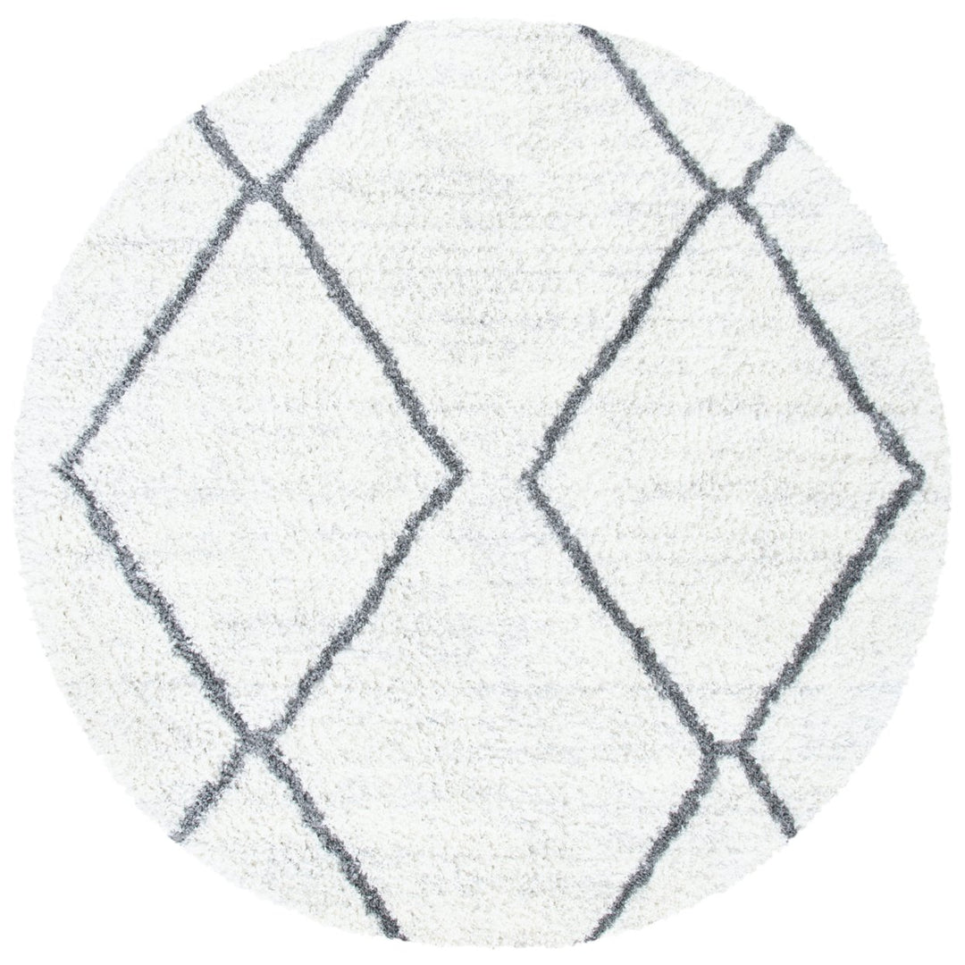 SAFAVIEH August Shag Collection AUG582A Ivory / Grey Rug Image 1