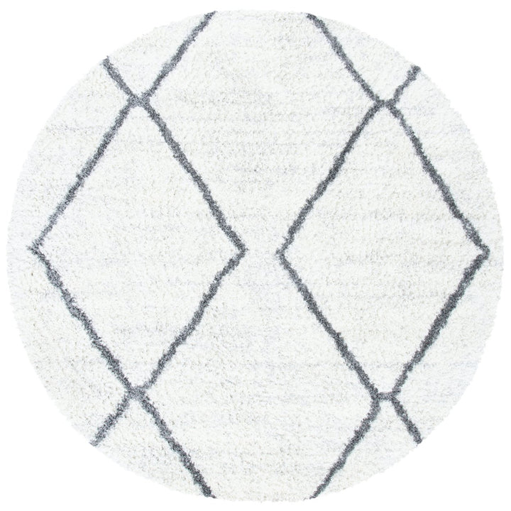 SAFAVIEH August Shag Collection AUG582A Ivory / Grey Rug Image 1