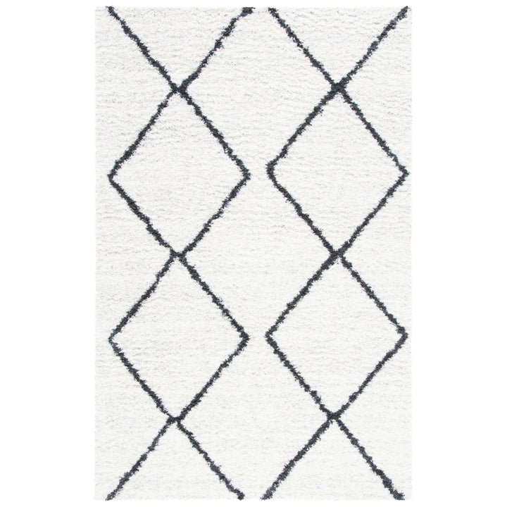 SAFAVIEH August Shag Collection AUG572A Ivory / Black Rug Image 9