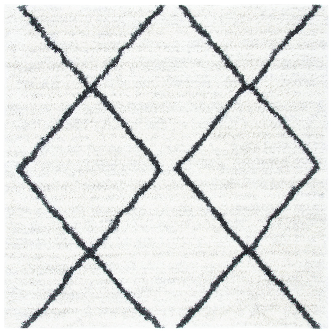 SAFAVIEH August Shag Collection AUG572A Ivory / Black Rug Image 10