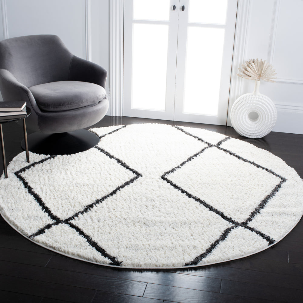 SAFAVIEH August Shag AUG582F Ivory / Dark Grey Rug Image 2