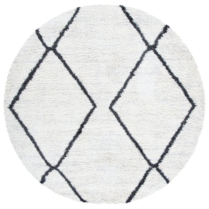 SAFAVIEH August Shag AUG582F Ivory / Dark Grey Rug Image 1