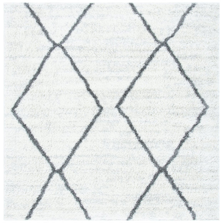 SAFAVIEH August Shag Collection AUG582A Ivory / Grey Rug Image 1