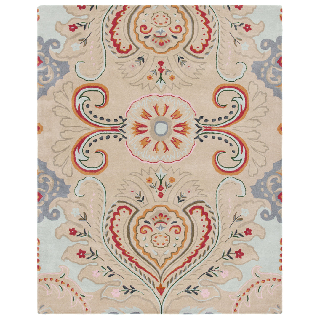 SAFAVIEH Bella BEL118B Handmade Beige / Blue Rug Image 1