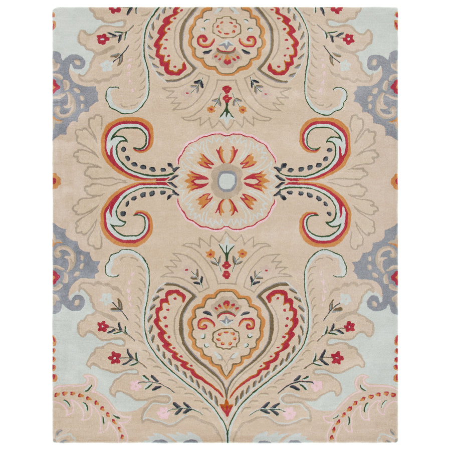 SAFAVIEH Bella BEL118B Handmade Beige / Blue Rug Image 1