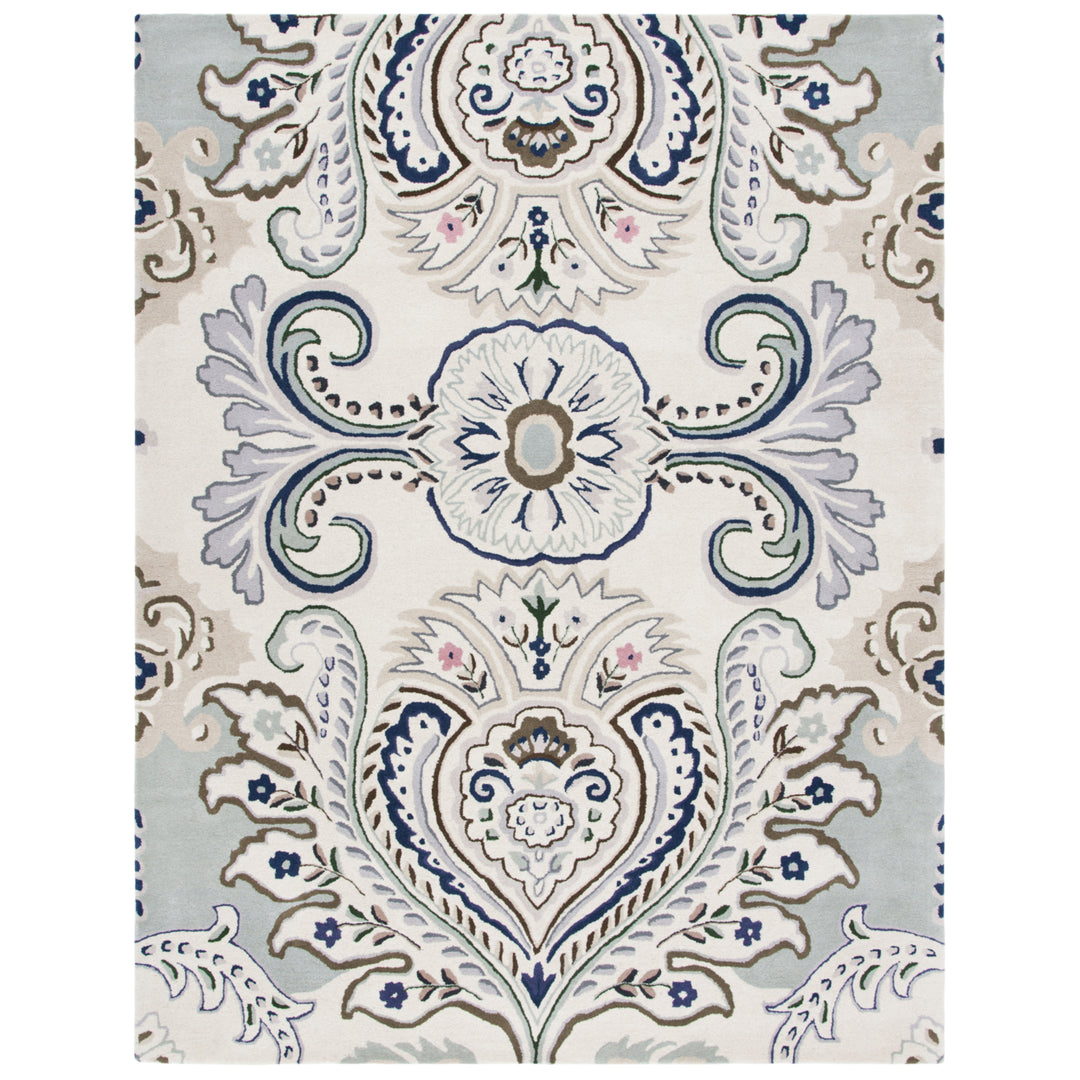 SAFAVIEH Bella BEL118M Handmade Ivory / Blue Rug Image 1