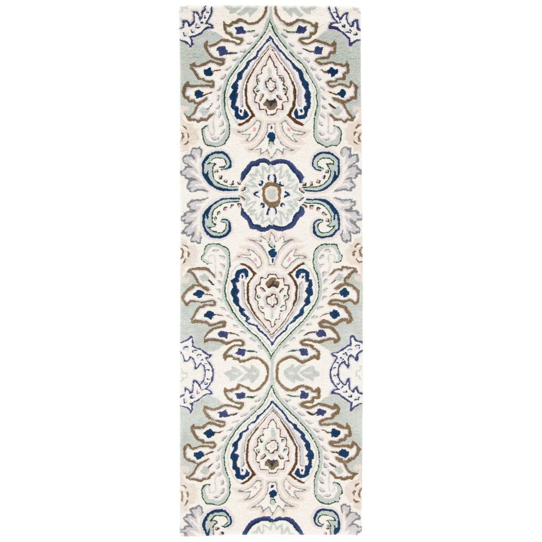 SAFAVIEH Bella BEL118M Handmade Ivory / Blue Rug Image 5