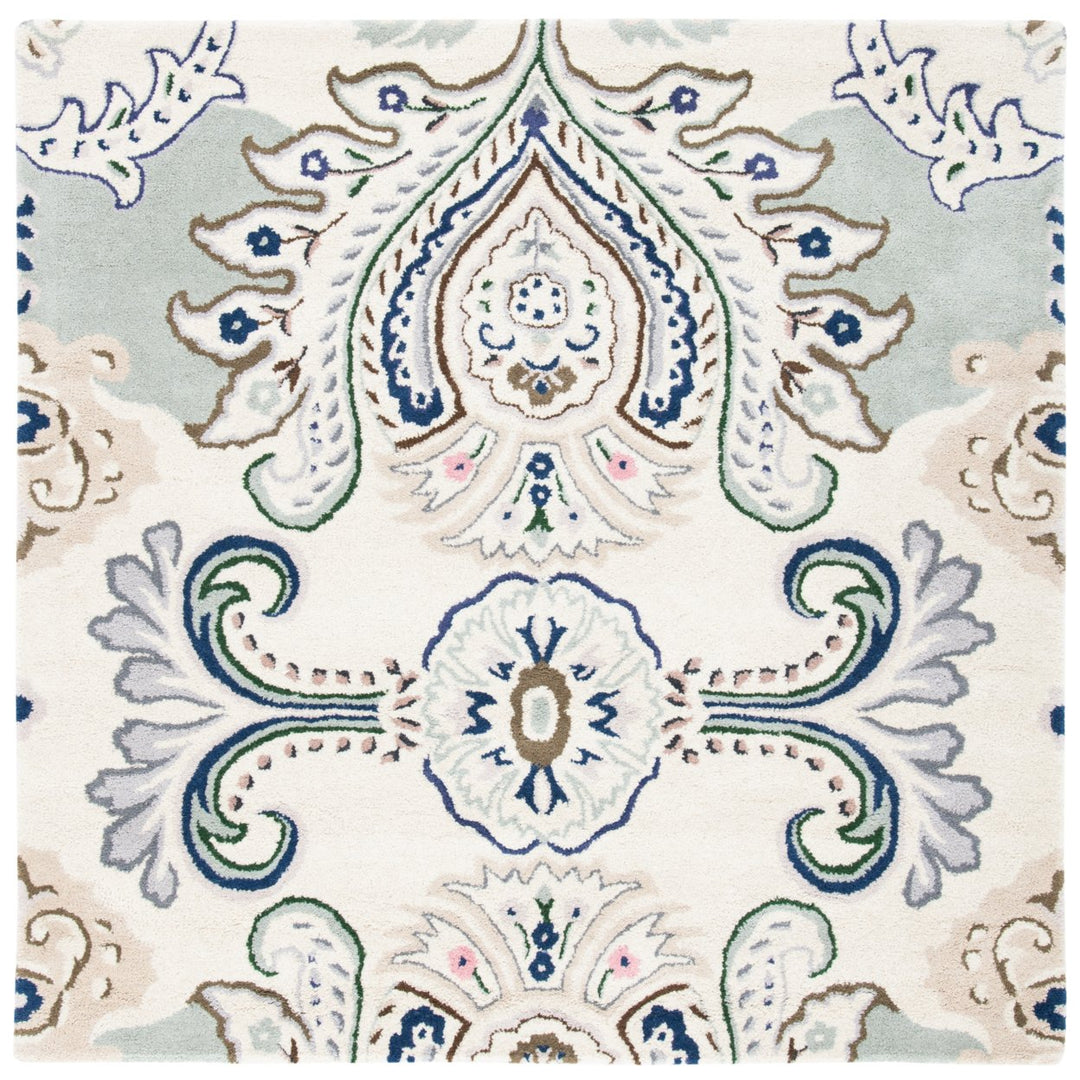 SAFAVIEH Bella BEL118M Handmade Ivory / Blue Rug Image 6