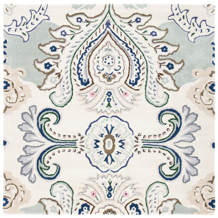 SAFAVIEH Bella BEL118M Handmade Ivory / Blue Rug Image 6