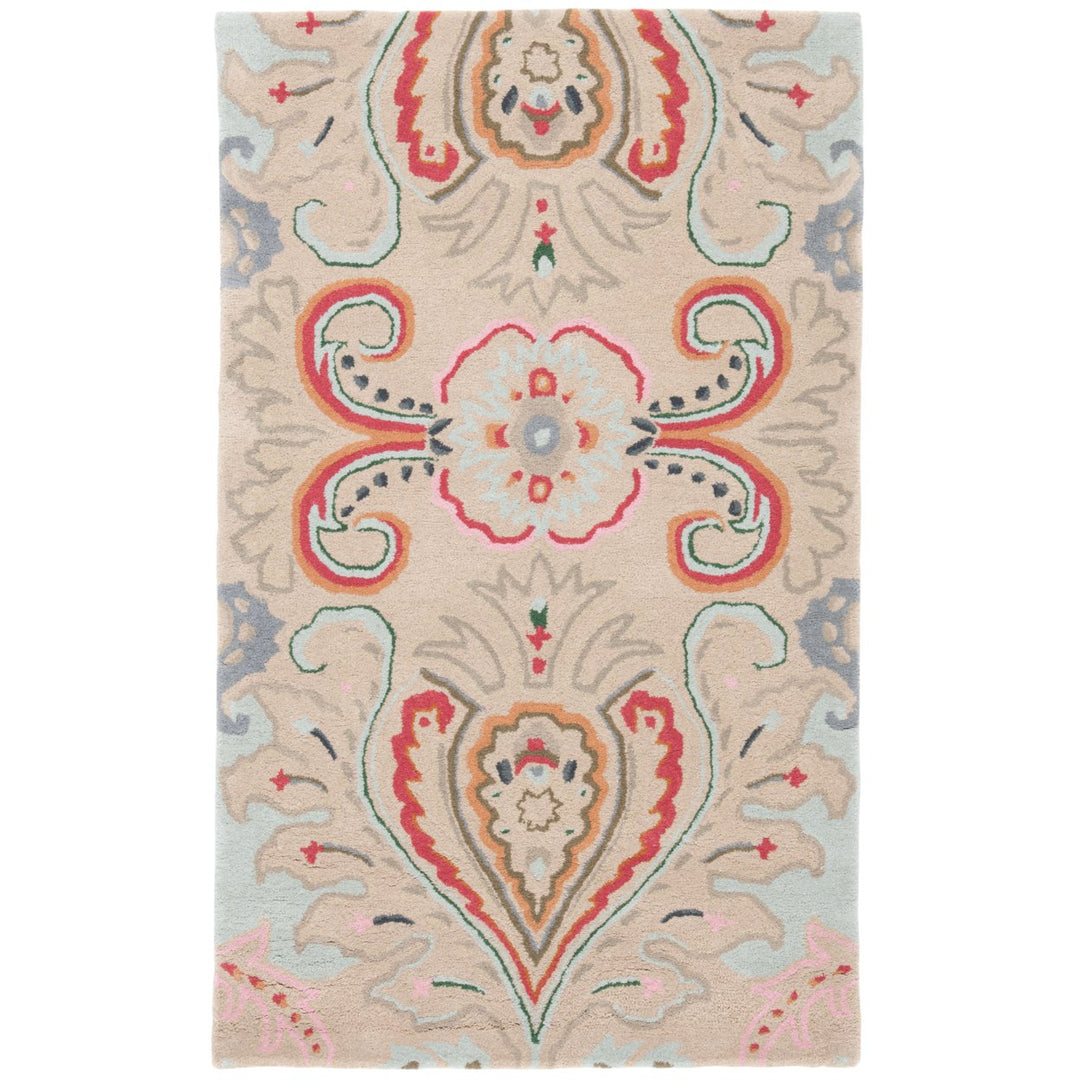 SAFAVIEH Bella BEL118B Handmade Beige / Blue Rug Image 10