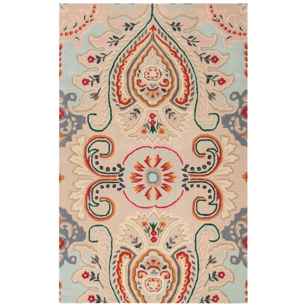 SAFAVIEH Bella BEL118B Handmade Beige / Blue Rug Image 11