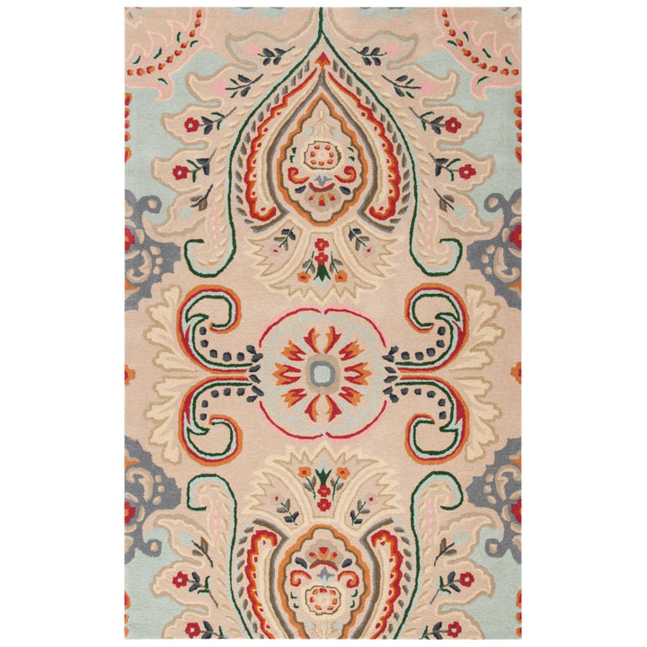 SAFAVIEH Bella BEL118B Handmade Beige / Blue Rug Image 11