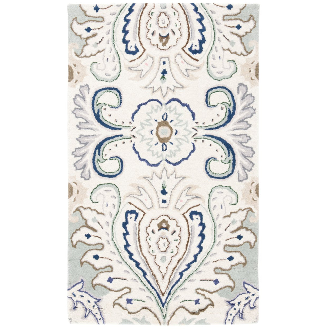 SAFAVIEH Bella BEL118M Handmade Ivory / Blue Rug Image 10