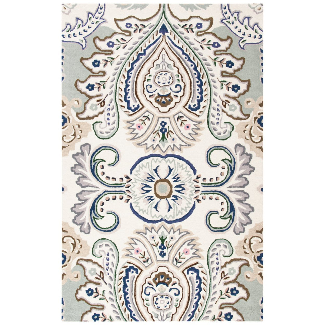 SAFAVIEH Bella BEL118M Handmade Ivory / Blue Rug Image 11