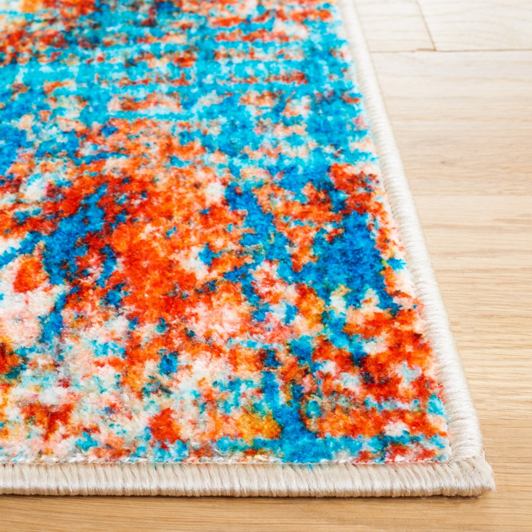 SAFAVIEH Bahia BAH164J Machine Washable Lt Blue / Red Rug Image 8