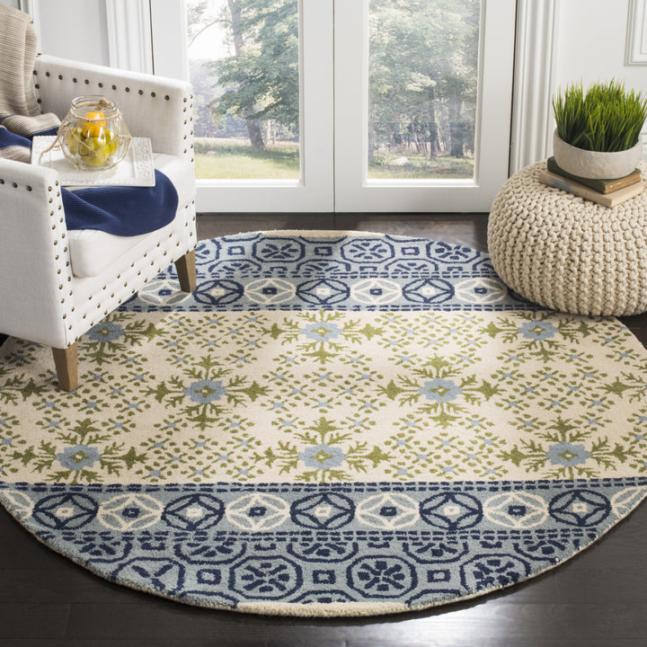 SAFAVIEH Bella BEL119A Handmade Ivory / Blue Rug Image 2