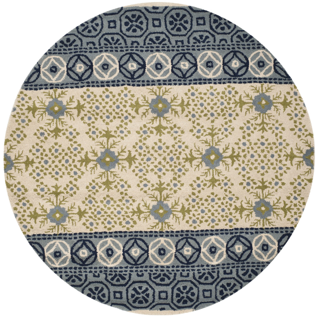 SAFAVIEH Bella BEL119A Handmade Ivory / Blue Rug Image 4