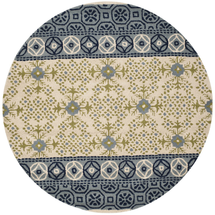 SAFAVIEH Bella BEL119A Handmade Ivory / Blue Rug Image 4