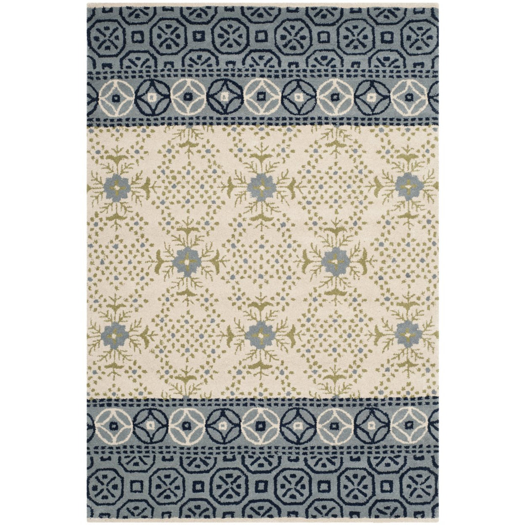 SAFAVIEH Bella BEL119A Handmade Ivory / Blue Rug Image 1