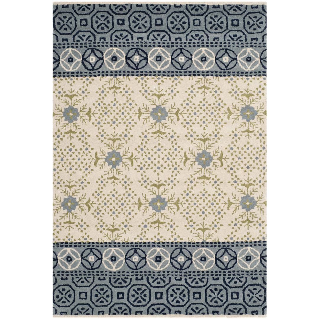 SAFAVIEH Bella BEL119A Handmade Ivory / Blue Rug Image 8