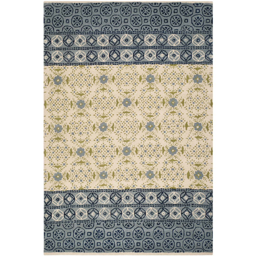 SAFAVIEH Bella BEL119A Handmade Ivory / Blue Rug Image 9