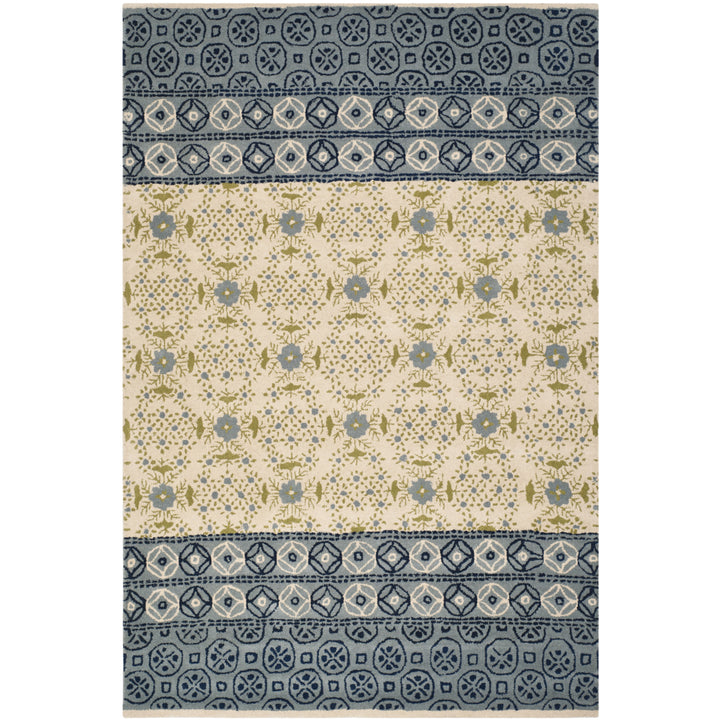 SAFAVIEH Bella BEL119A Handmade Ivory / Blue Rug Image 9