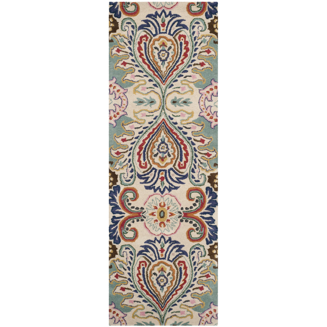 SAFAVIEH Bella BEL118A Handmade Ivory / Teal Rug Image 3