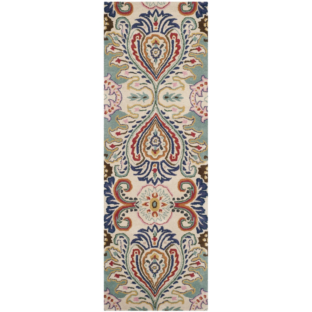 SAFAVIEH Bella BEL118A Handmade Ivory / Teal Rug Image 1