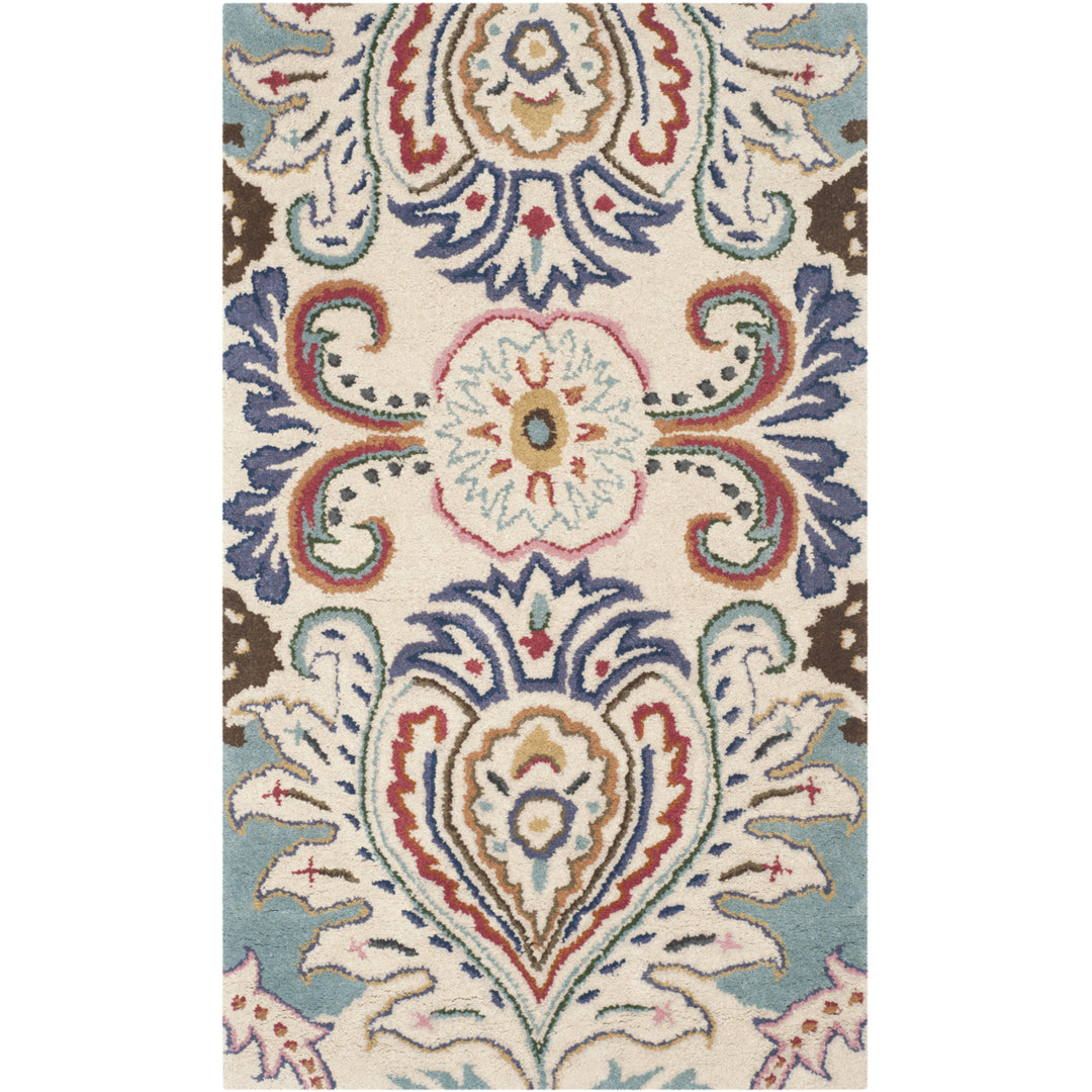 SAFAVIEH Bella BEL118A Handmade Ivory / Teal Rug Image 4