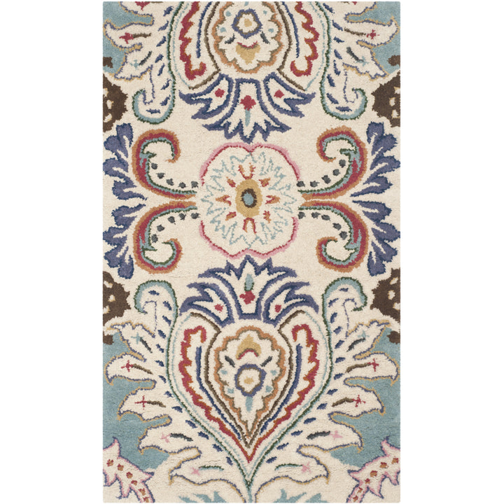 SAFAVIEH Bella BEL118A Handmade Ivory / Teal Rug Image 4