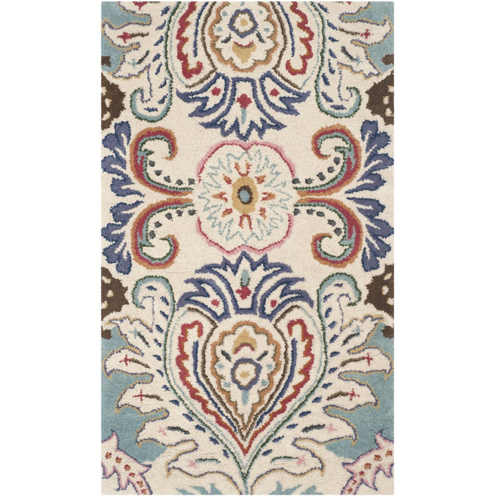 SAFAVIEH Bella BEL118A Handmade Ivory / Teal Rug Image 1