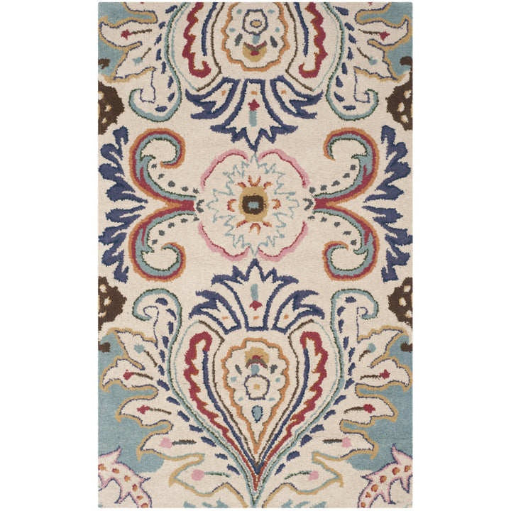 SAFAVIEH Bella BEL118A Handmade Ivory / Teal Rug Image 5