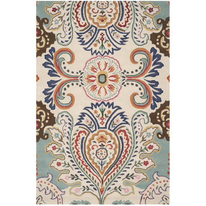 SAFAVIEH Bella BEL118A Handmade Ivory / Teal Rug Image 10