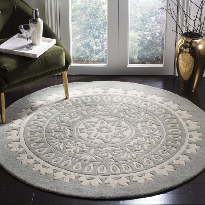 SAFAVIEH Bella BEL122A Handmade Grey / Ivory Rug Image 10