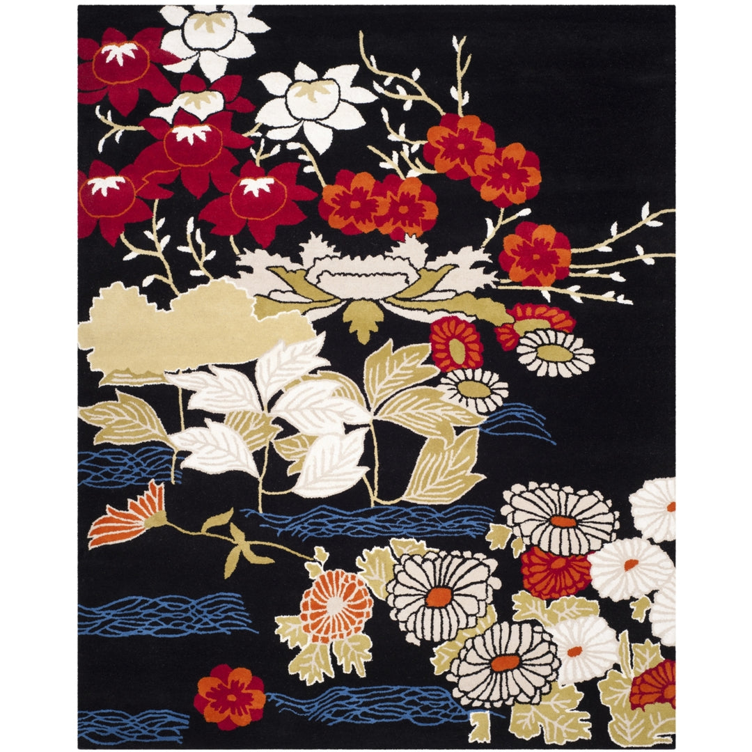 SAFAVIEH Bella BEL124A Handmade Black / Multi Rug Image 1