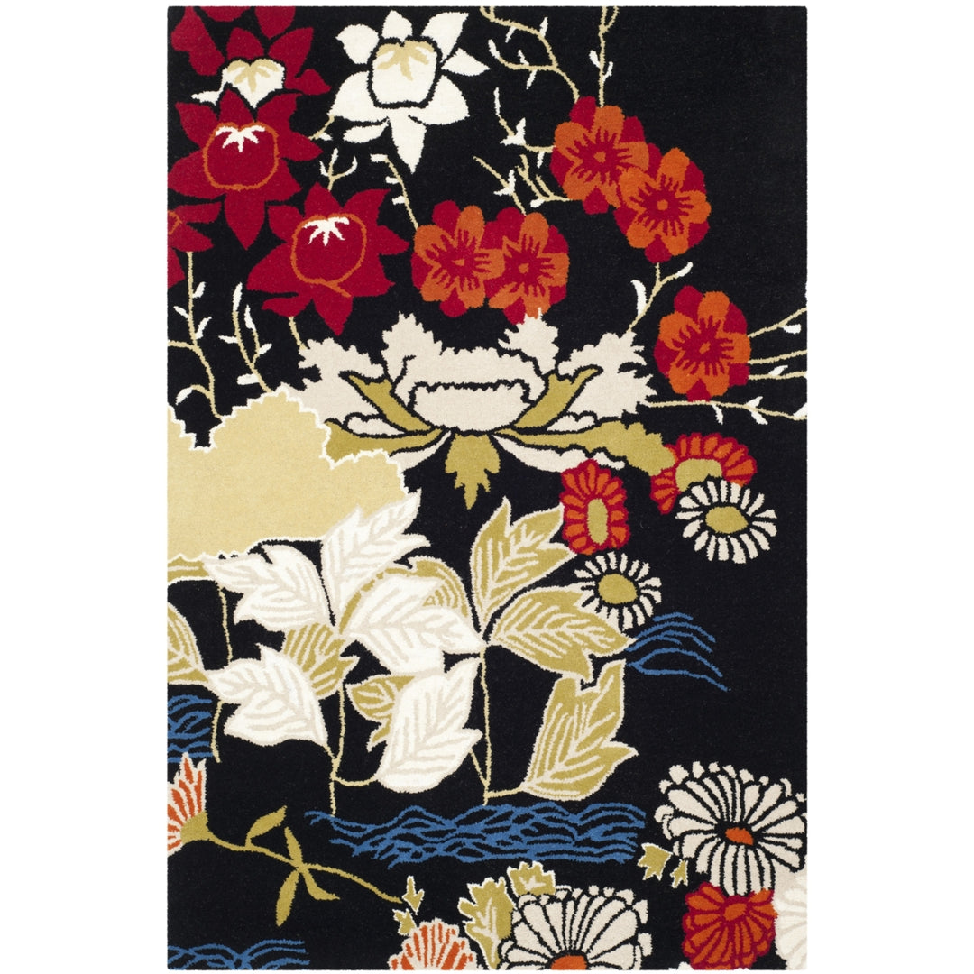 SAFAVIEH Bella BEL124A Handmade Black / Multi Rug Image 9