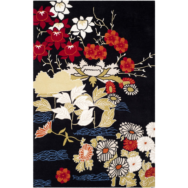 SAFAVIEH Bella BEL124A Handmade Black / Multi Rug Image 10