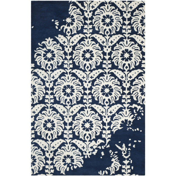 SAFAVIEH Bella BEL125D Handmade Navy / Ivory Rug Image 10