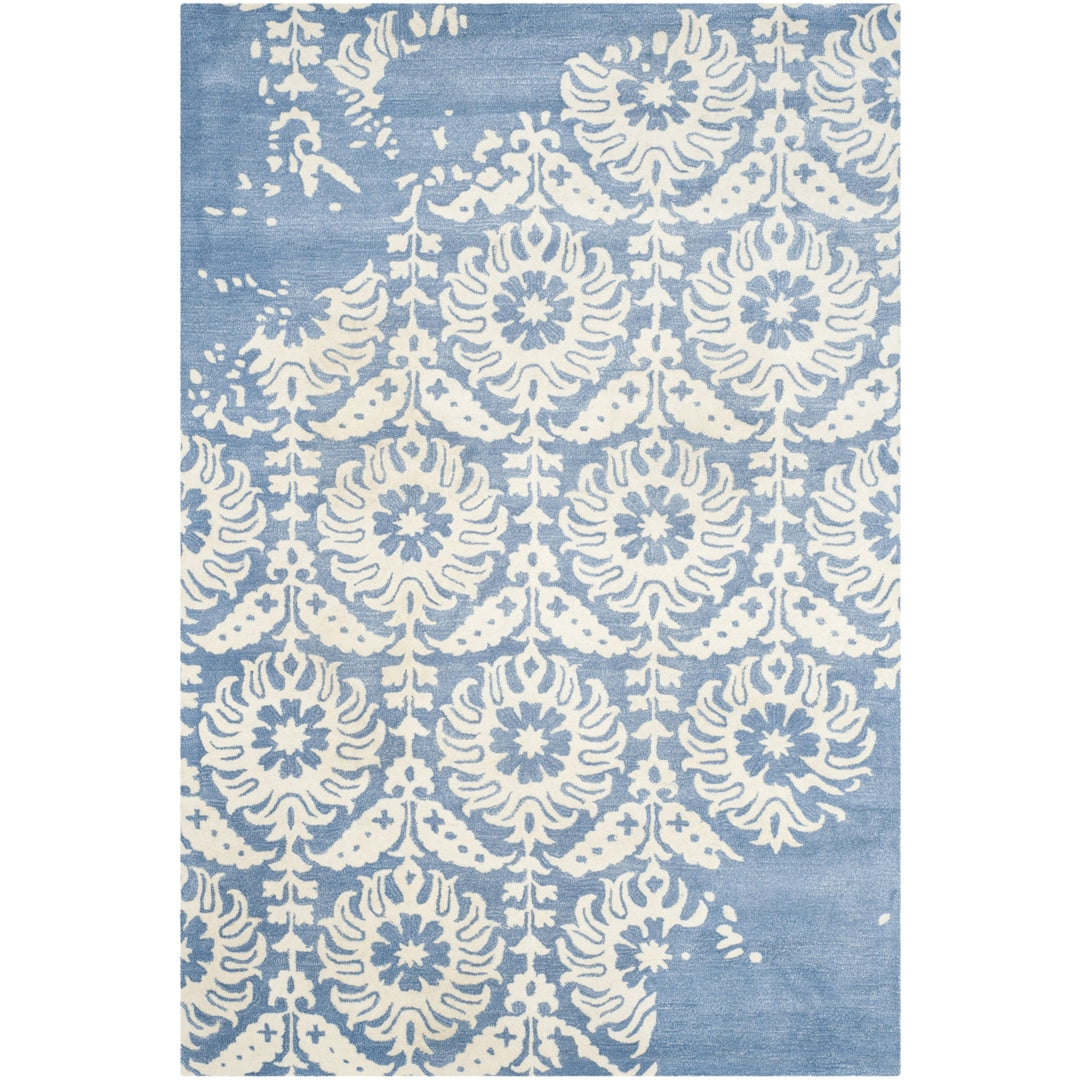 SAFAVIEH Bella BEL125C Handmade Light Blue / Ivory Rug Image 10