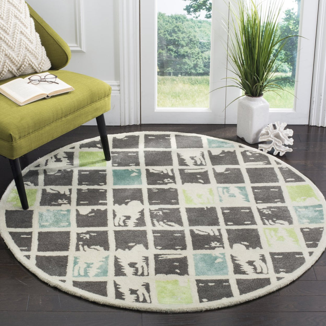 SAFAVIEH Bella BEL130B Handmade Grey / Ivory Rug Image 2