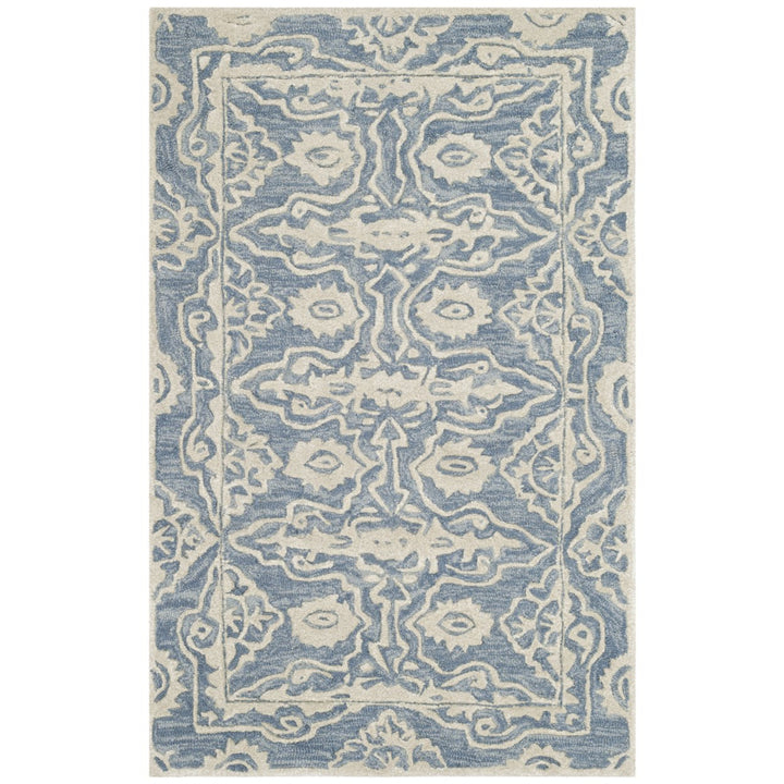 SAFAVIEH Bella BEL134A Handmade Blue / Ivory Rug Image 8