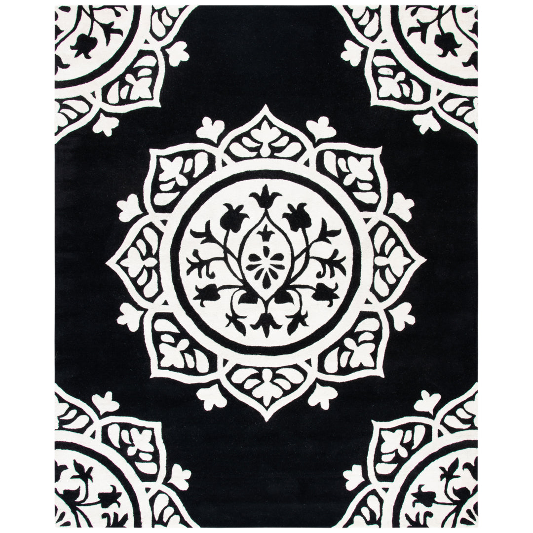 SAFAVIEH Bella BEL136D Handmade Black / Ivory Rug Image 1