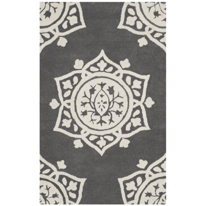 SAFAVIEH Bella BEL136C Handmade Dark Grey / Ivory Rug Image 1