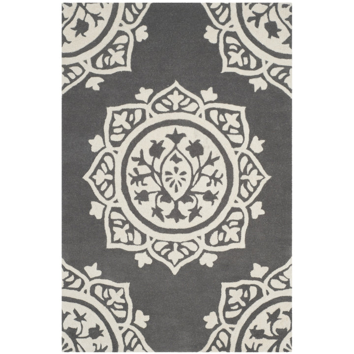 SAFAVIEH Bella BEL136C Handmade Dark Grey / Ivory Rug Image 9